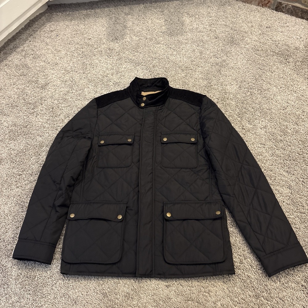 J Crew Greyson Downtown Field Quilted Jacket Barn Chore Mens Size Medium M Black